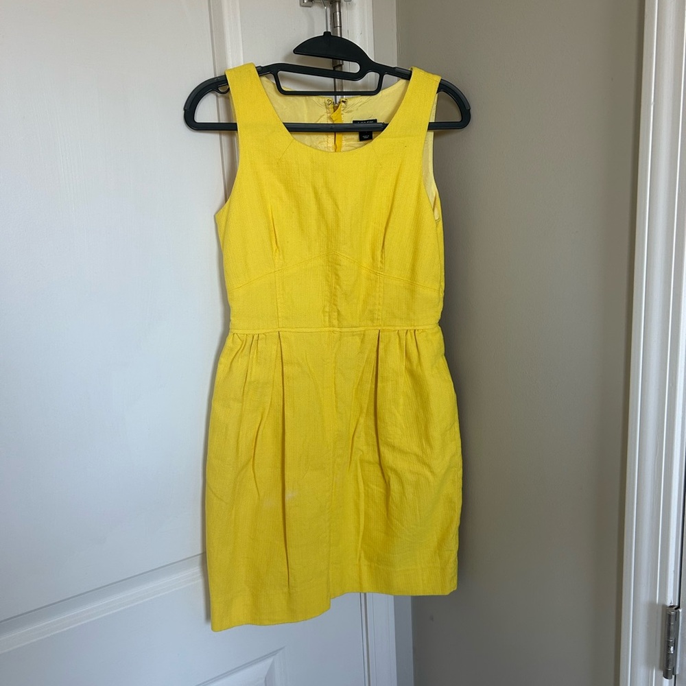J. Crew Bright Yellow Sleeveless Fit-and-Flare Mini Dress